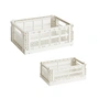 HAY - Colour Crate Korb M + S, off white, recycled (2er Set)
