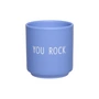 Design Letters - Porzellan Mini-Becher, You Rock / sky blue