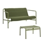 HAY - Palissade Lounge Sofa mit Quilted Cushion + Ottoman, olive