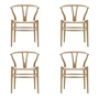 Carl Hansen - CH24 Wishbone Chair, Eiche geseift / Naturgeflecht (4er-Set)