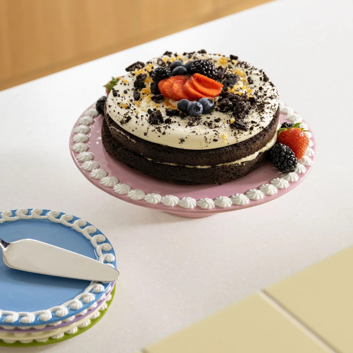 Whip Tortenplatte, Ø 26 x 8 cm, pink von &klevering