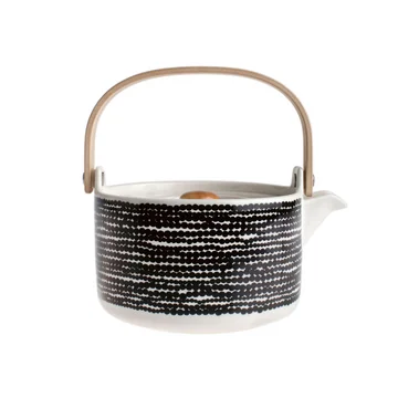 Marimekko - Oiva Räsymatto Teekanne, schwarz / weiß