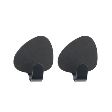 Curve Hook S 4 x 5 cm von Lind DNA in Nupo Schwarz / Stahl Schwarz (2er-Set)