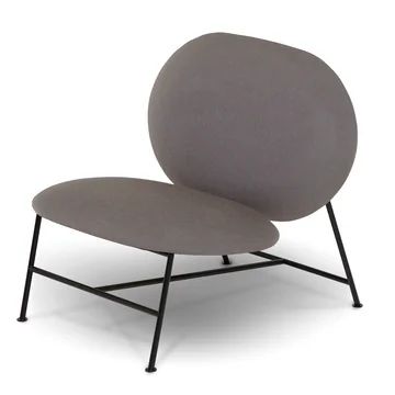 Der Northern - Oblong Lounge Chair, schwarz / Brusvik hellgrau (05)