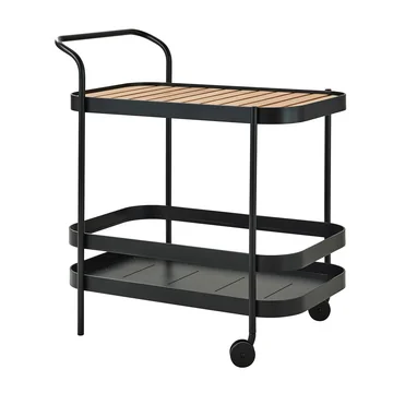 Roll Bar Trolley von Cane-line in Teak / lava grey