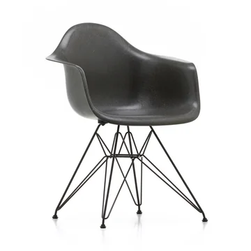 Eames Fiberglass Armchair DAR von Vitra in basic dark / Eames elephant hide grey