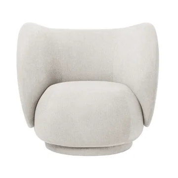 Der Rico Lounge Chair von Ferm Living in Bouclé off-white