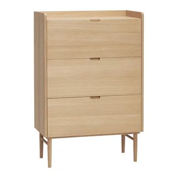 Kommode mit 3 Schubladen, Eiche, natur von Hübsch