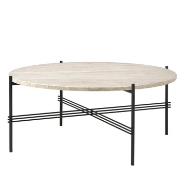 TS Outdoor Beistelltisch, Ø 80 cm, schwarz / weiß von Gubi