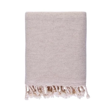 Herringbone Wolldecke von Studio Zondag in der Ausführung beige