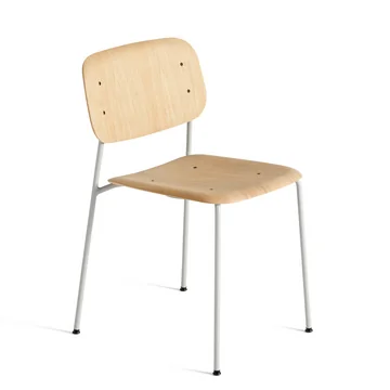 Soft Edge 40 Stuhl, Eiche auf Wasserbasis lackiert / grau von HAY