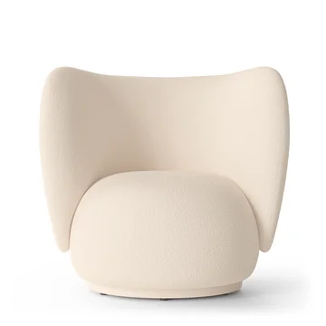 Ferm Living - Rico Lounge Chair, Wool Bouclé off-white