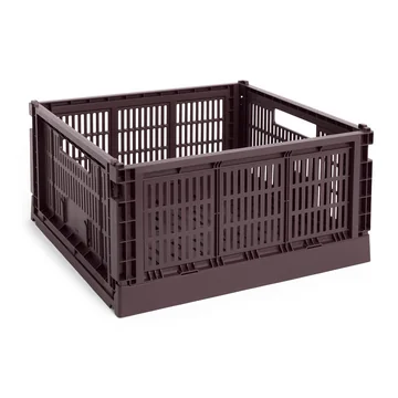 HAY - Colour Crate Korb Square L, 42 x 42 cm, bordeaux, recycled