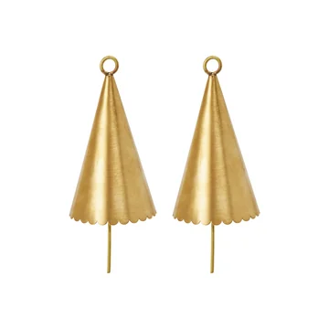Ferm Living - Cone Bell Weihnachtsschmuck, Messing (2er Set)
