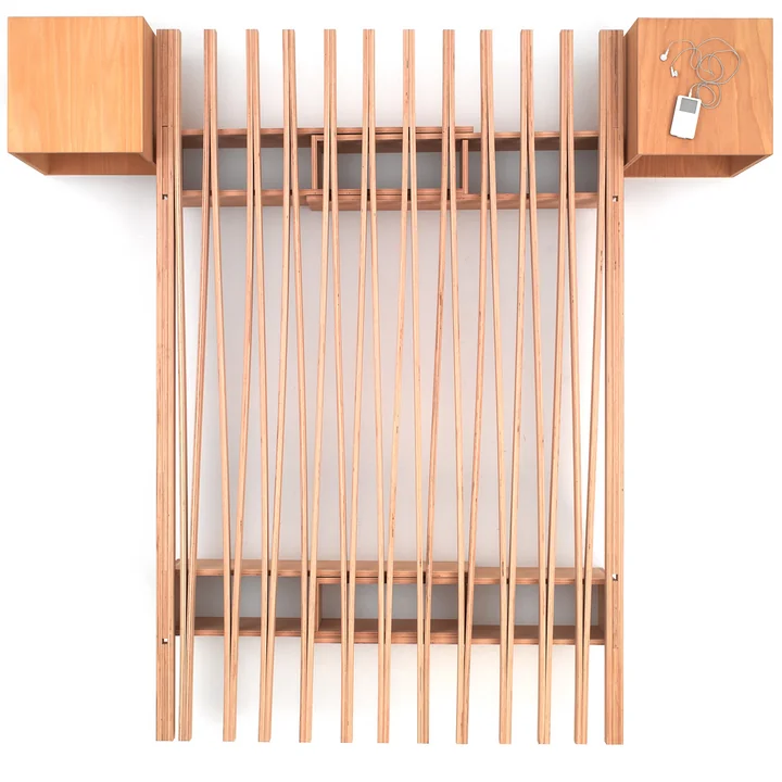 Das v Bett und zwei Cube Nachttische von Tojo