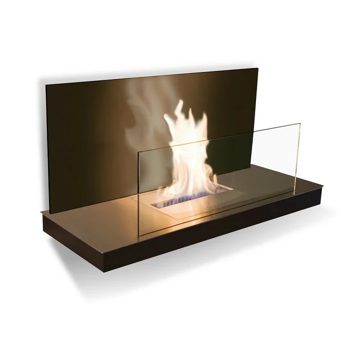 Wallflame II - Edelstahl/ Glas, schwarz