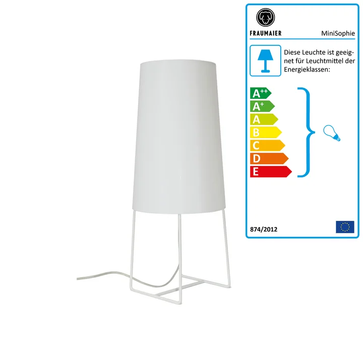 Mini Sophie Tischleuchte mit LED-Dimmer von frauMaier in weiß