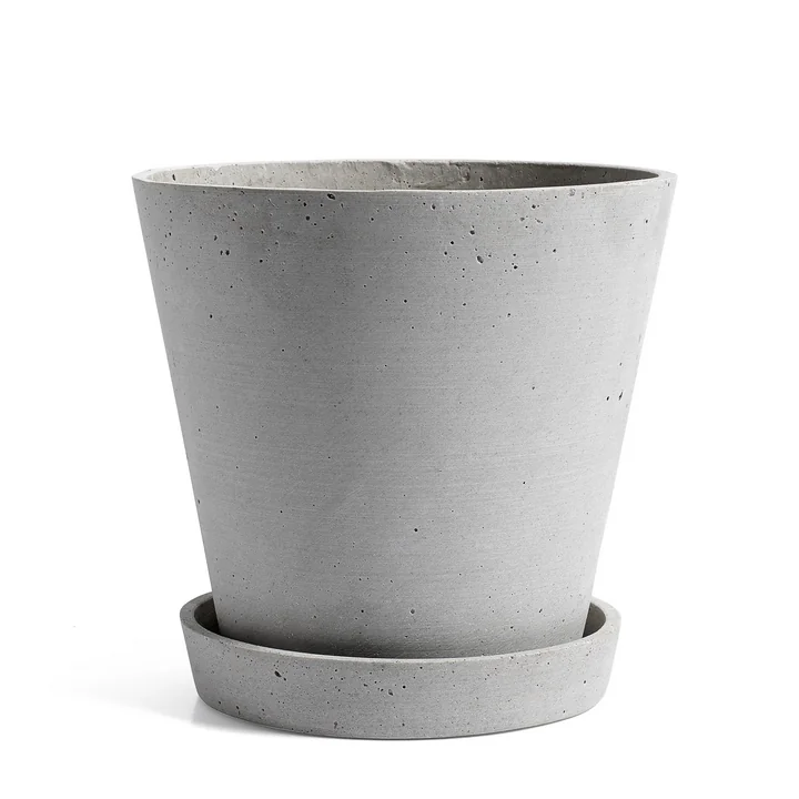 HAY - Flowerpot with Saucer, XL, grau