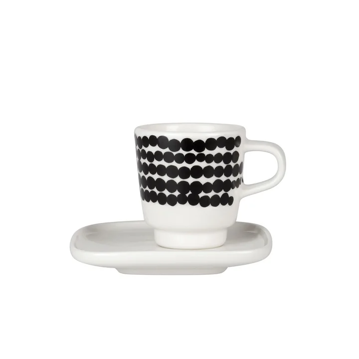 Marimekko - Oiva Räsymatto Espressotasse schwarz / weiß