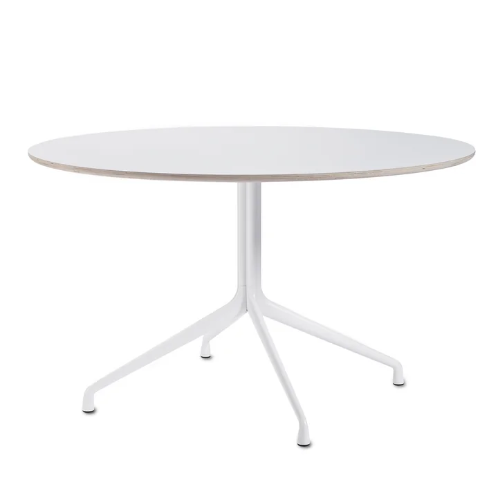 HAY - About A Table AAT 20 Esstisch, 4-beinig, Ø128 cm, weiß/weiß (Kunststoffgleiter)