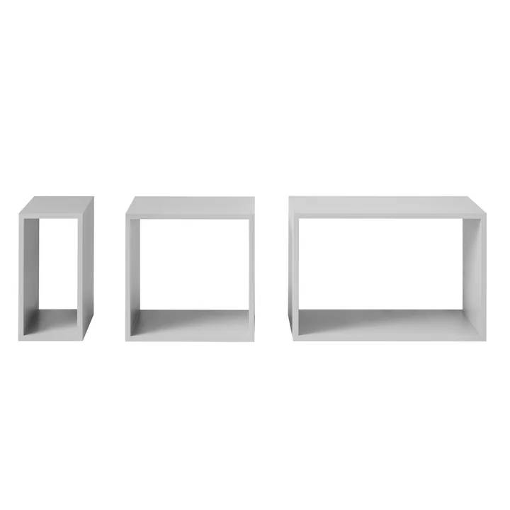 Stacked Regalsystem - hellgrau ohne Rückwand von Muuto