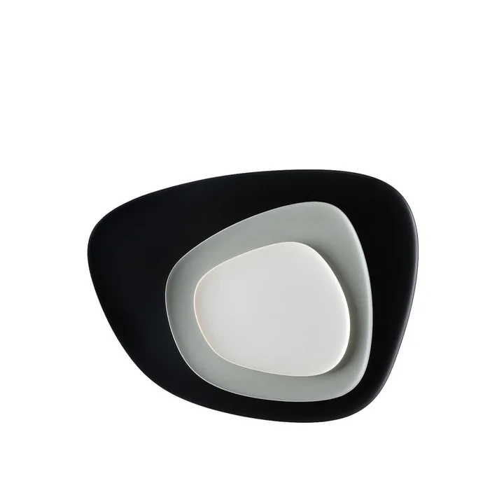 Namasté Tablett Set von Kartell in Schwarz, Grau und Taupe