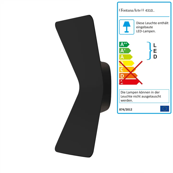 Flex LED-Wandleuchte von FontanaArte in Schwarz
