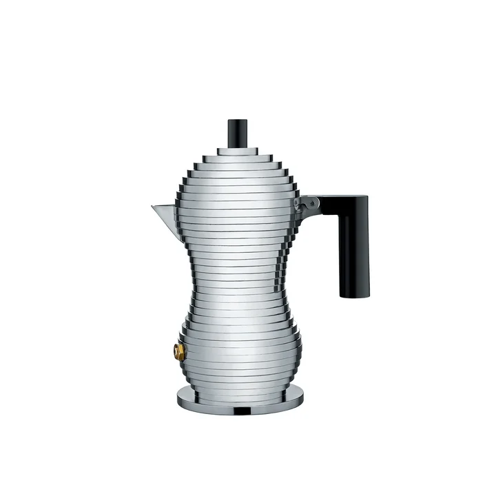 Pulcina Espressokocher in Klein von Alessi in Schwarz