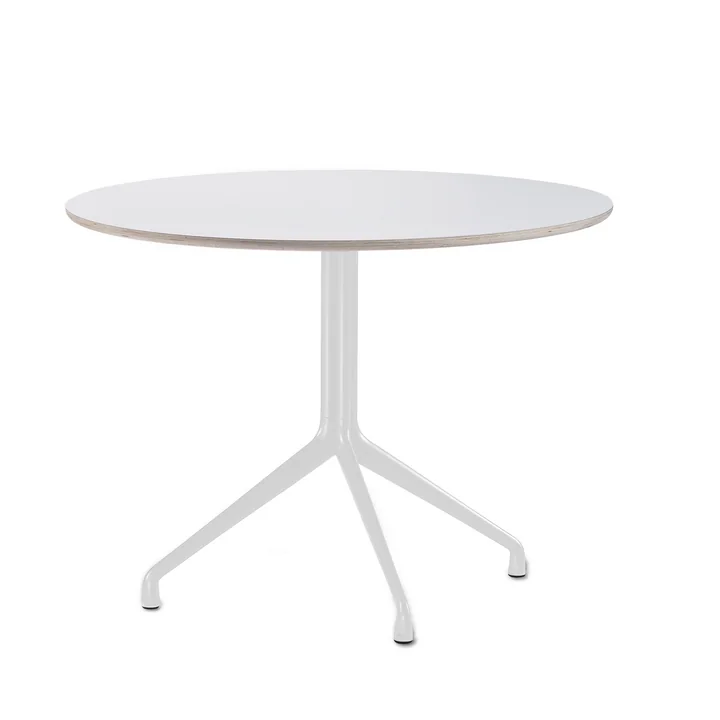 HAY - About A Table AAT 20 Esstisch, 3-beinig, Ø110 cm, weiß/weiß (Kunststoffgleiter)