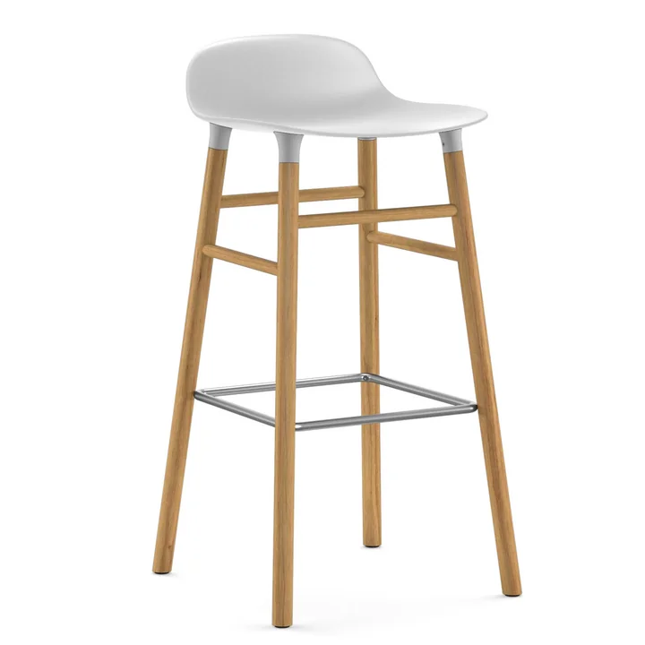 Form Barhocker 75 cm von Normann Copenhagen aus Eiche in Weiß
