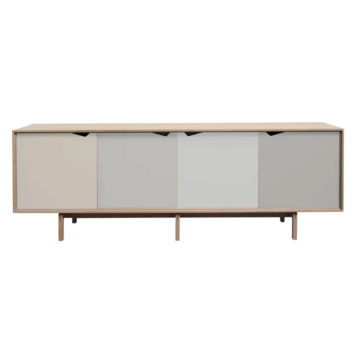Andersen Furniture - S1 Sideboard, Eiche geölt/ Türen Doeskin, Iron, Silver, Iron