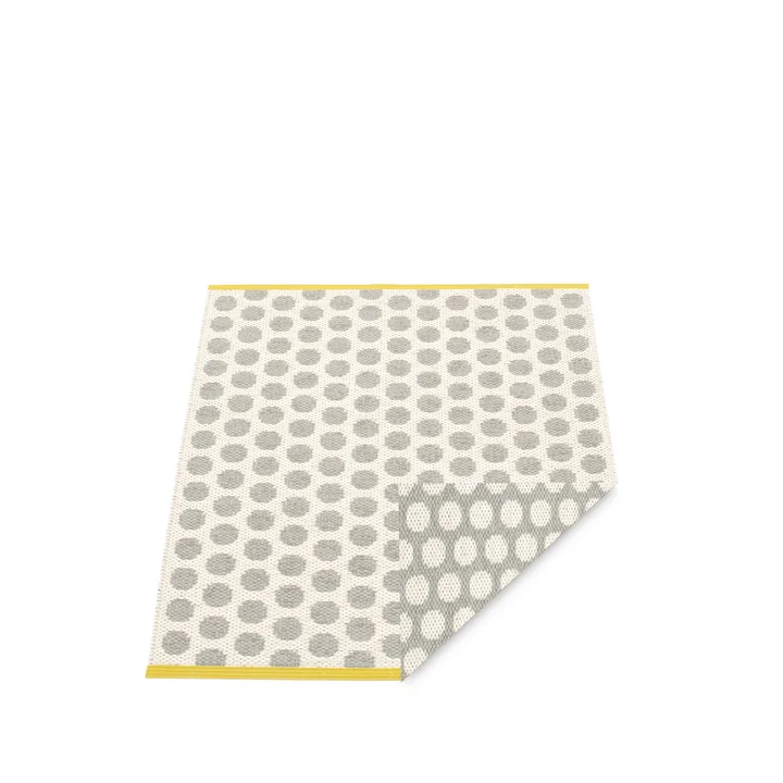 Noa Teppich 70 x 50 cm von Pappelina in Warm Grey / Vanilla / Mustard Edge