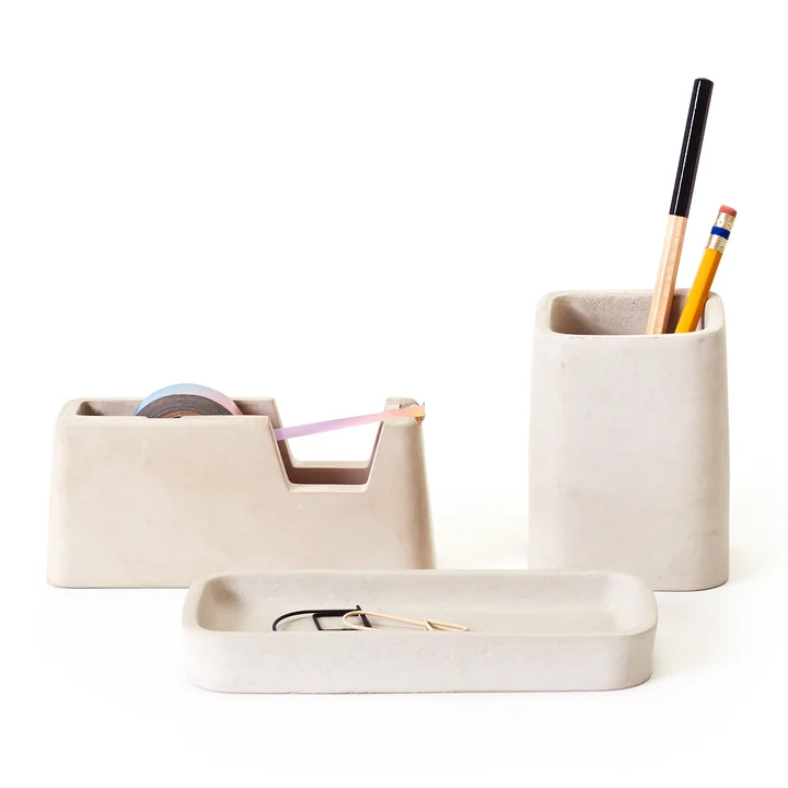 Concrete Desk Set von Areaware in Grau (3tlg. Set)