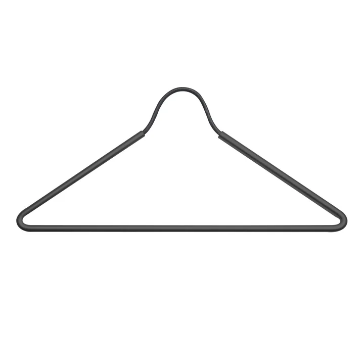 Hanger Kleiderbügel von Lind DNA aus Edelstahl Schwarz / Leder Schwarz