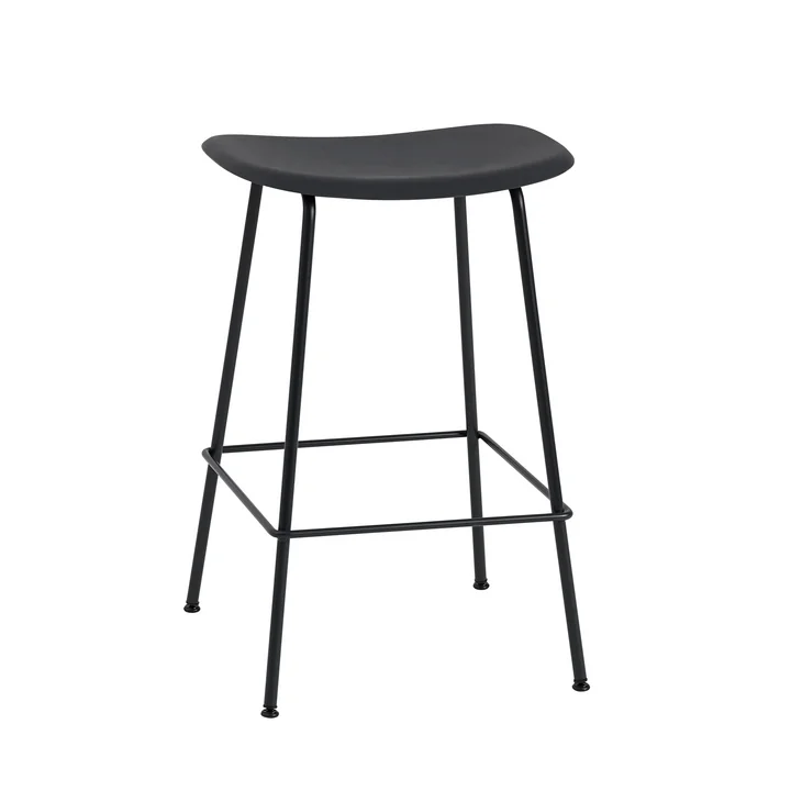 Fiber Barhocker Tube Base H 65 cm von Muuto in schwarz