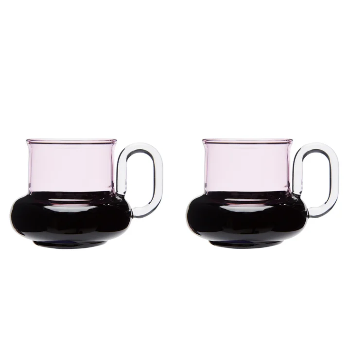Die Tom Dixon - Bump Teetasse, grau / rosa (2er-Set)