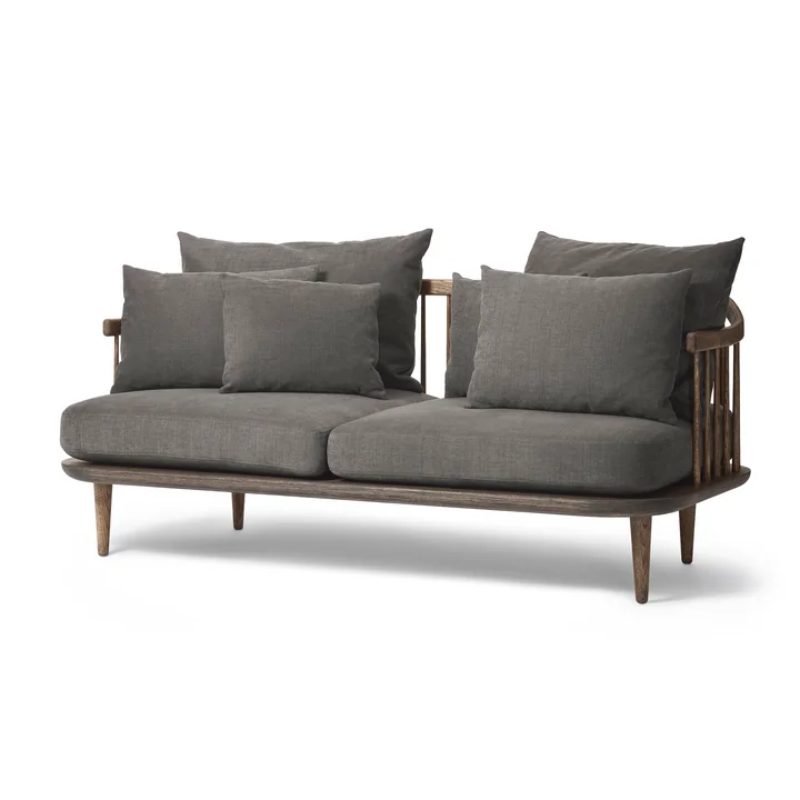 Das &Tradition - FLY 2-Sitzer Sofa SC2, Gestell Eiche geräuchert / Bezug Hot Madison 093
