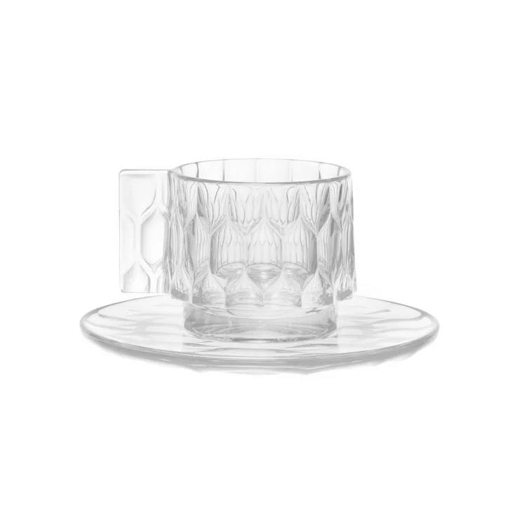 Die Kartell - Jellies Espresso Tasse und Untertasse in glasklar