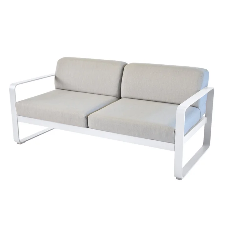 Fermob - Bellevie Sofa, baumwollweiß / flanell grau