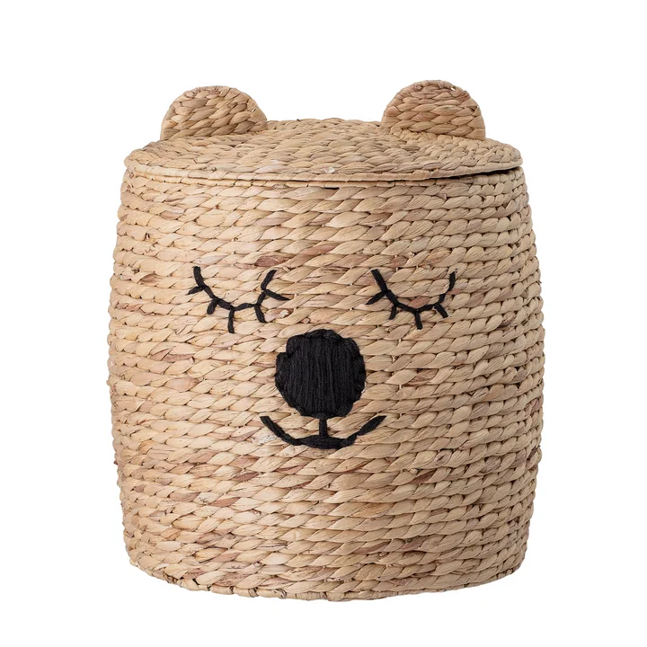 Korb mit Deckel von Bloomingville - Ø 40 x H 50 cm, natur
