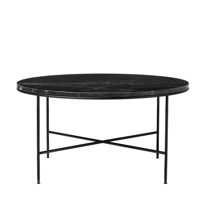 Planner Couchtisch von Fritz Hansen - Ø 80 x H 40 cm, Marmorplatte graphitgrau
