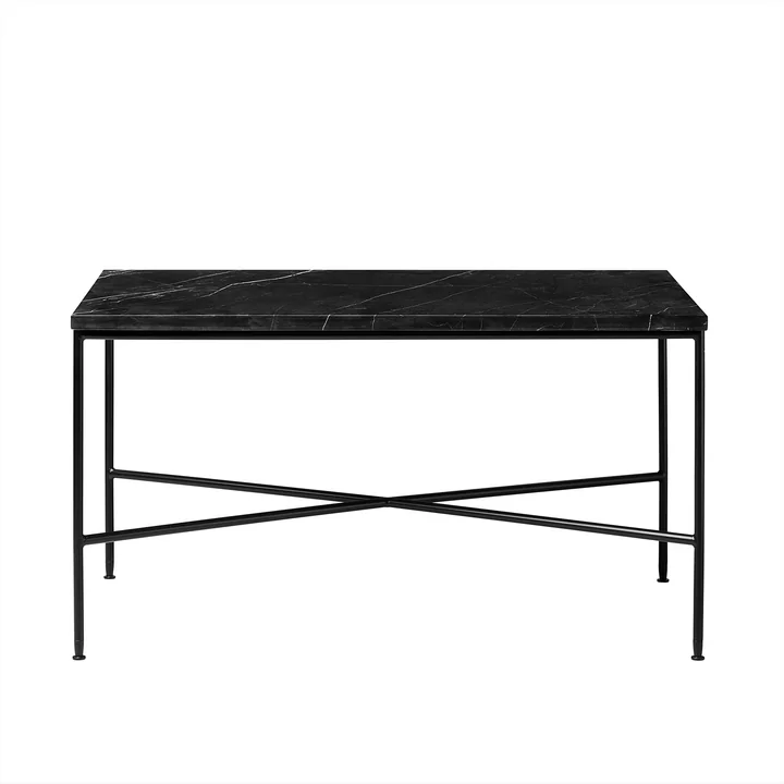 Planner Couchtisch von Fritz Hansen - 75 x 45 cm, Marmorplatte graphitgrau