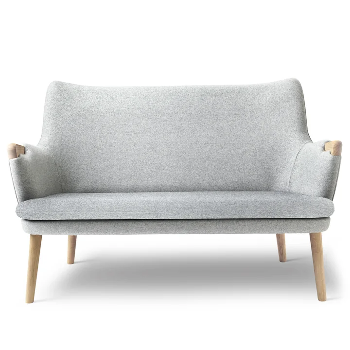 CH72 Sofa von Carl Hansen in Eiche geölt / grau (Hallingdal 116)