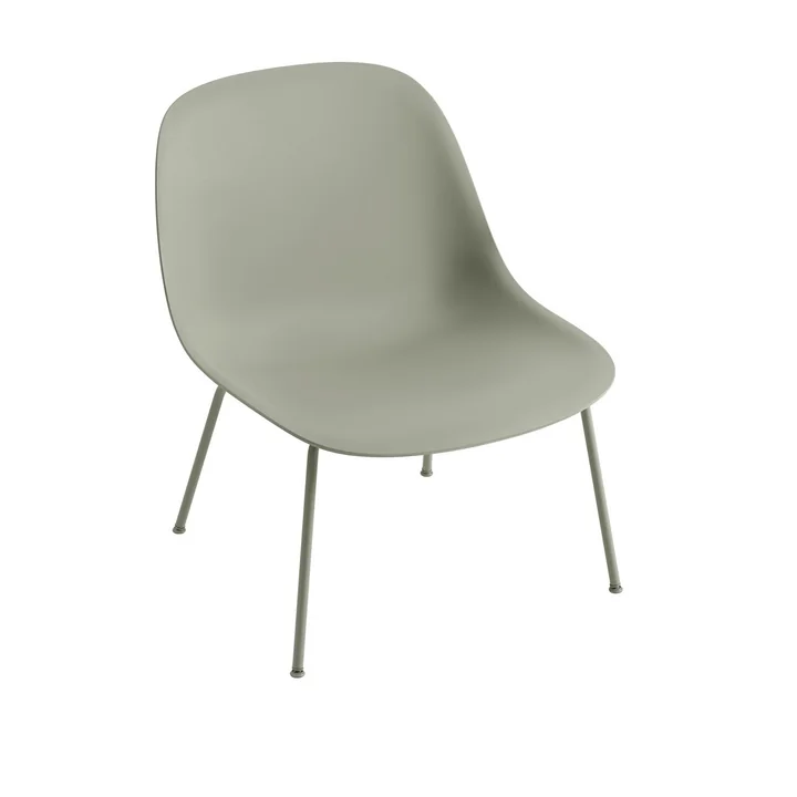 Fiber Lounge Chair Tube Base in dusty green von Muuto