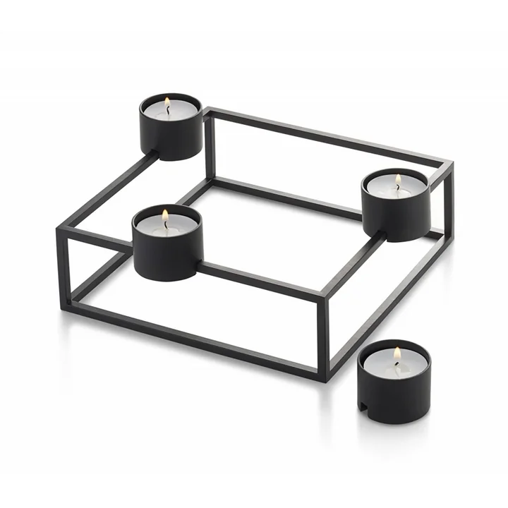 Cubo Teelichthalter in schwarz von Philippi 