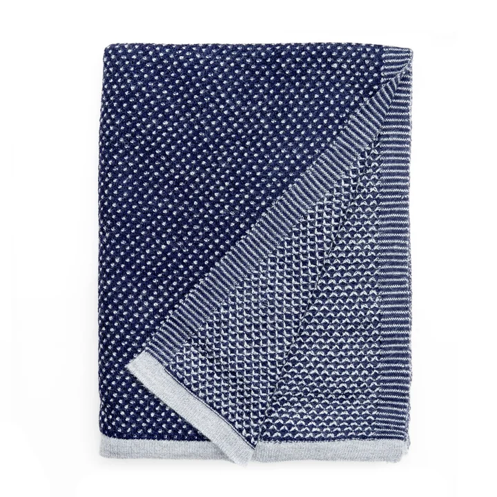 Raindrops Decke 130 x 180 cm von Elvang in royalblau