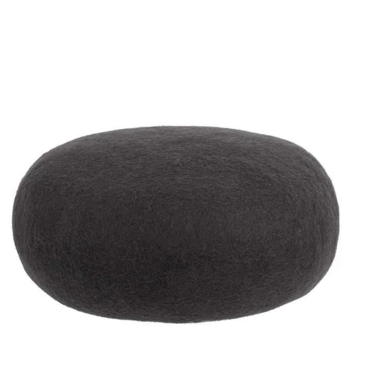 Kuno Pouf Ø 48 x H 18 cm von myfelt in anthrazit