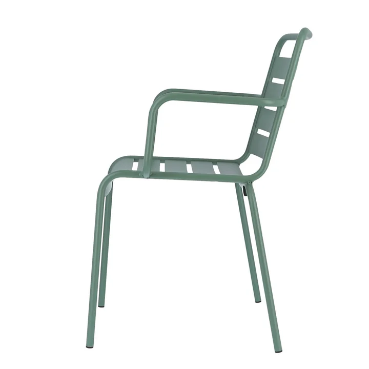 Mya Metallstuhl mit Armlehne von Fiam in salbei
