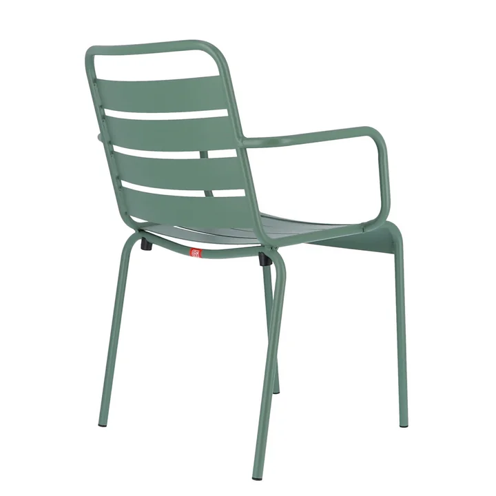 Mya Metallstuhl mit Armlehne von Fiam in salbei