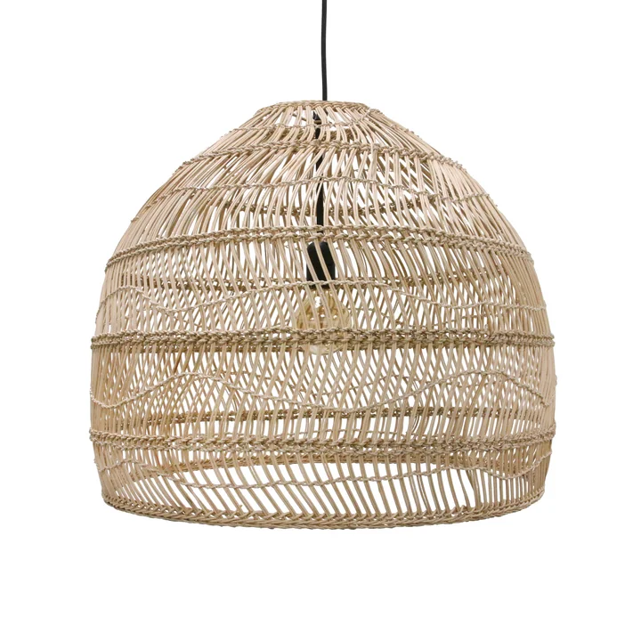 Wicker Pendelleuchte M Ø 60 x H 50 cm von HKliving in natur
